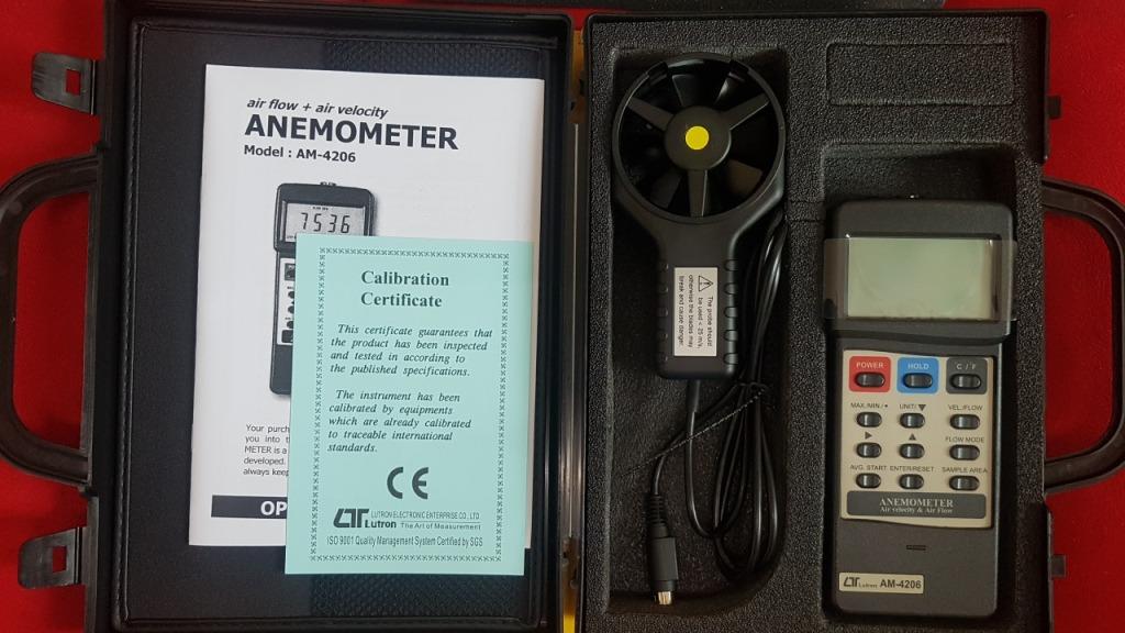 Airfow Meter, CFM Anemometer, ThermoAnemometer, Anemometer, Vane Anemometer, Lutron, AM4206