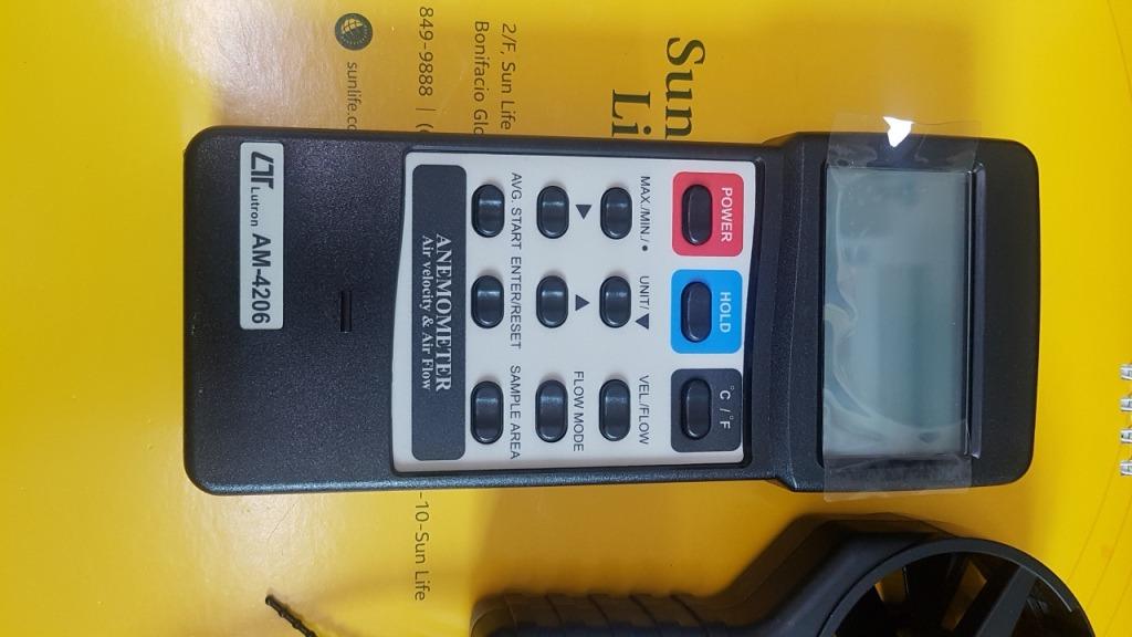 Airfow Meter, CFM Anemometer, ThermoAnemometer, Anemometer, Vane Anemometer, Lutron, AM4206