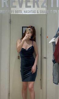 Blue velvet dress