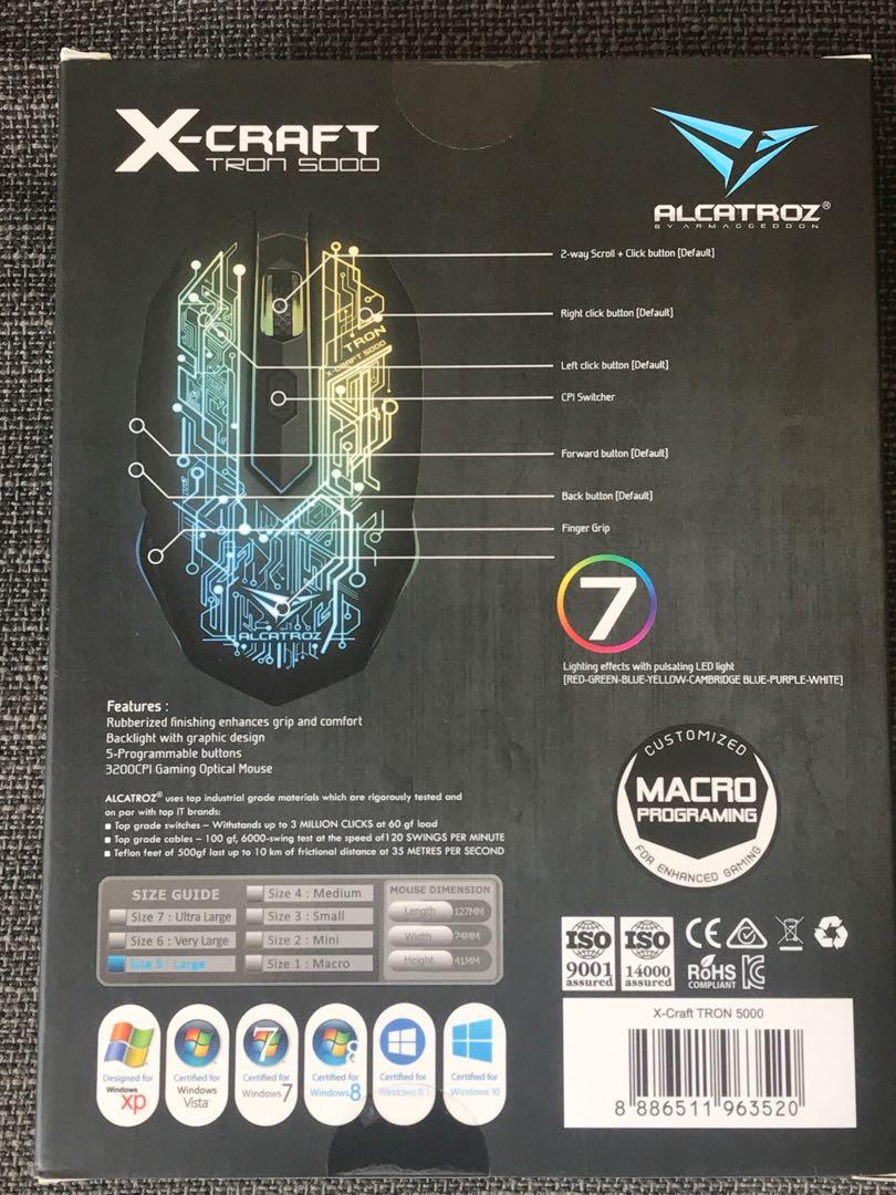 BN Alcatroz XCraft TRON 5000 Wired gaming mouse with mousemat