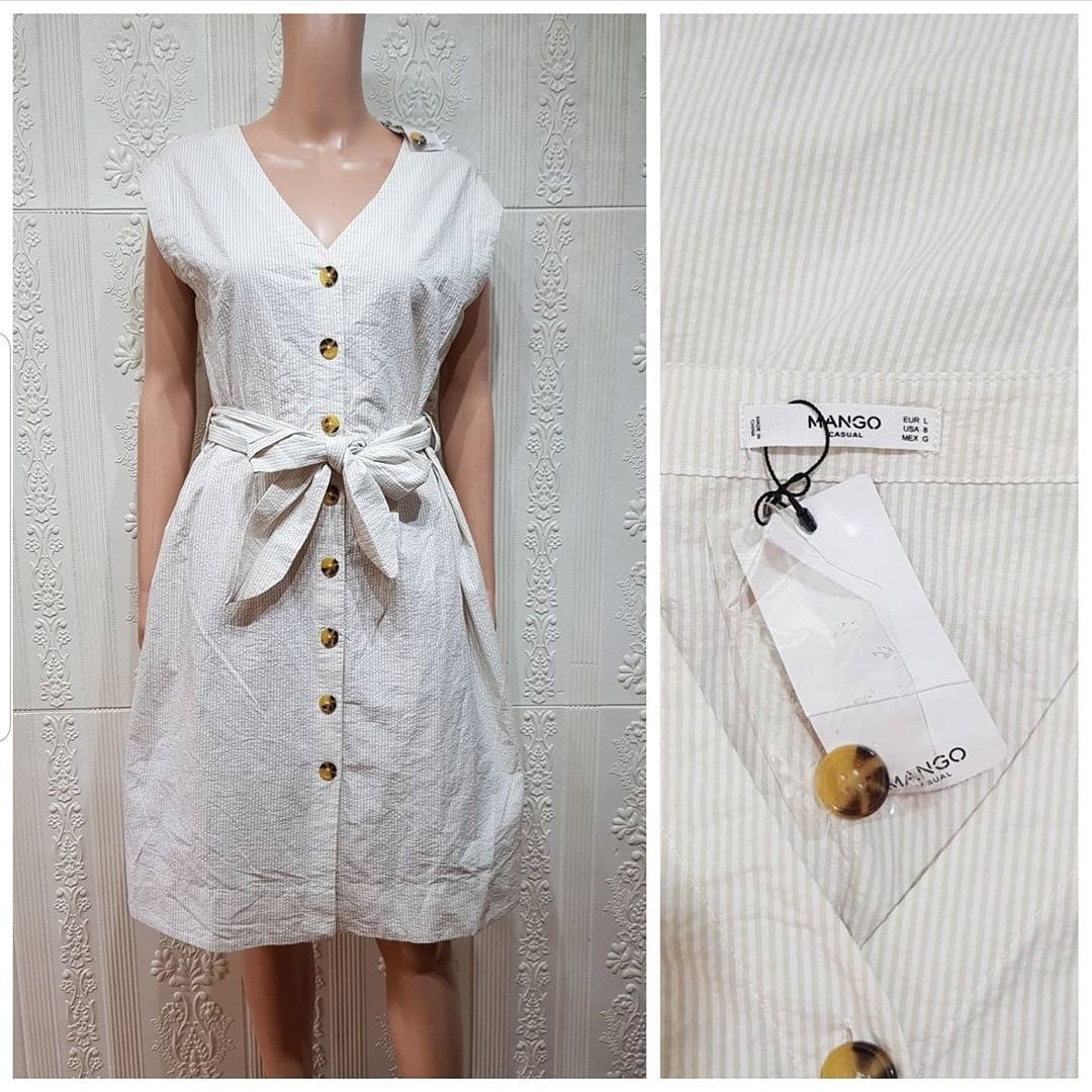 mango button down dress