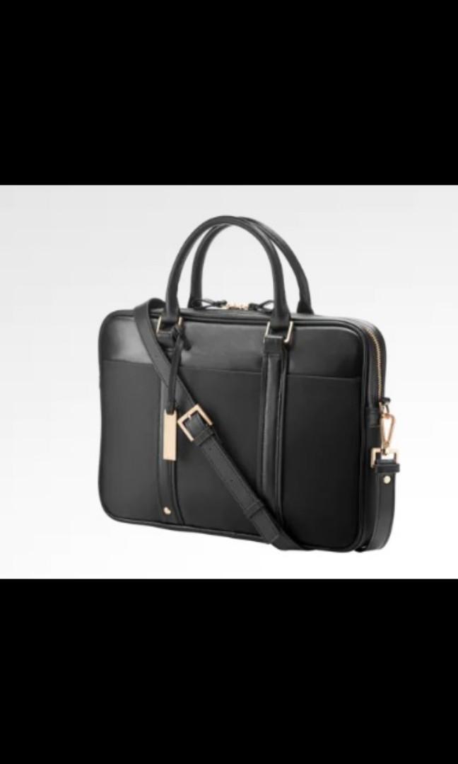 black and gold laptop bag