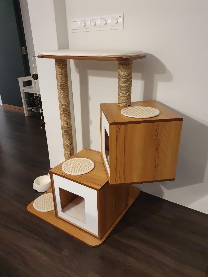 Catit Vesper Double Walnut Cat Tree Cat Furniture Scratching