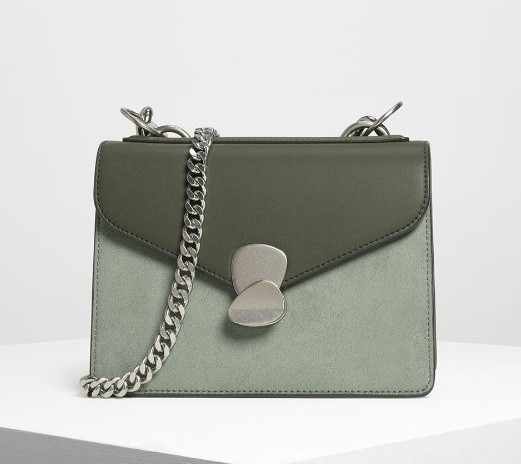 Metal detail front best sale flap bag