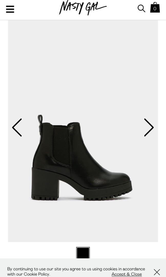 Chelsea faux leather and block heel boots Clearance