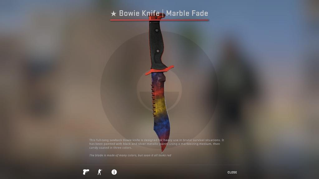 CSGO Bowie knife marble fade FN, Toys & Games, Video Gaming, InGame