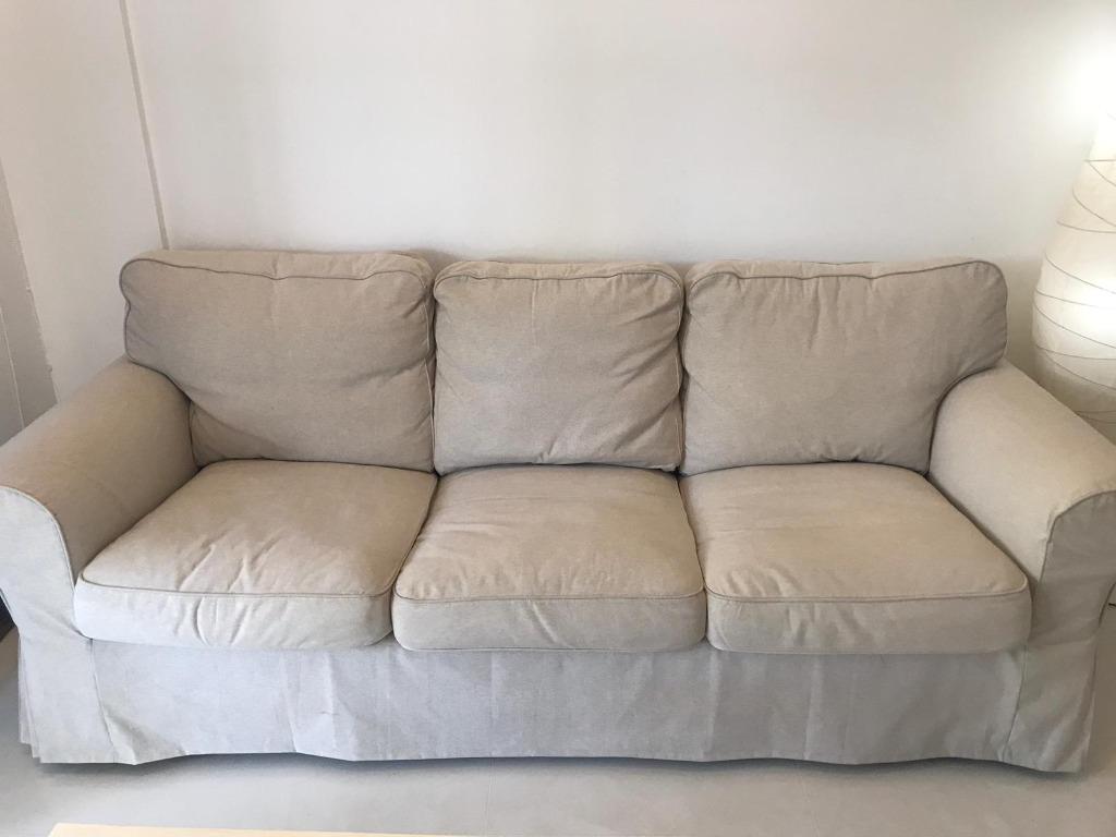 3 Seat Sofa Ektorp Ikea Beige Furniture Sofas On Carousell