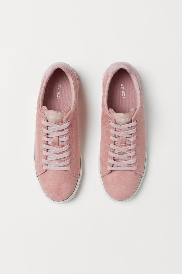 salmon pink sneakers