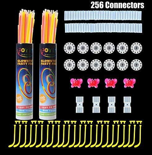AIVANT aivant glow sticks bulk party supplies, 8 inch glowsticks with  connectors