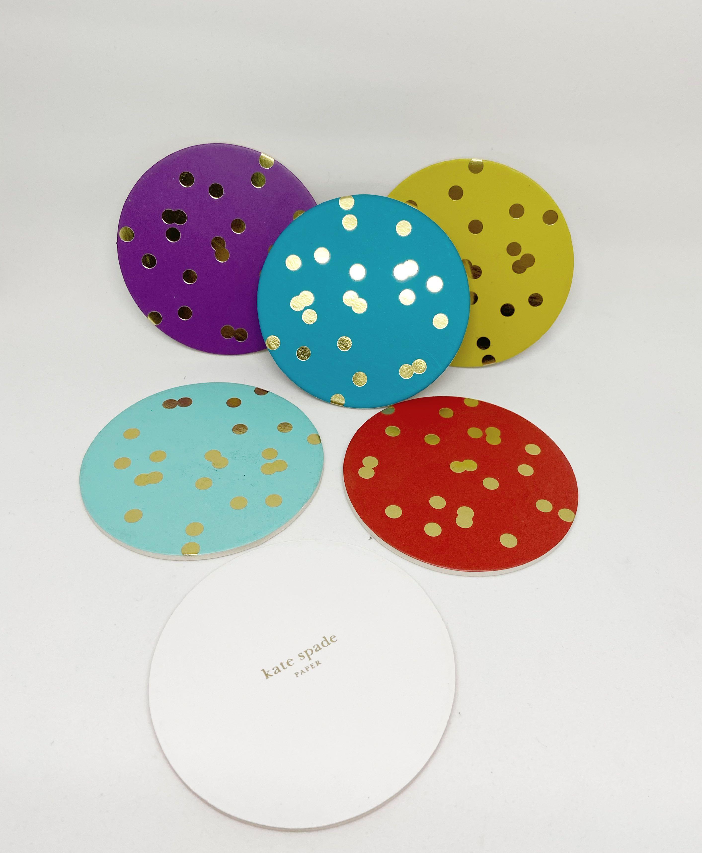 Kate Spade Cardboard Coasters (Category: Storage Boxes & Baskets) located in Quezon City. Submitted by branded_luxe (Listing ID 1012177822, Image 1). Description: Authentic Kate Spade Live Colorfully Cardboard coasters. Super cute and perfect for cocktail hour. Comes in a set of 6 happy colors. For faster transaction, (0961) 079 0225.