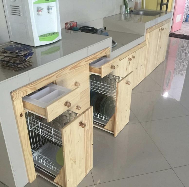 Kitchen Set Lemari Dapur Bhn Dr Kayu Jati Belanda Pinus Perabotan Rumah Di Carousell