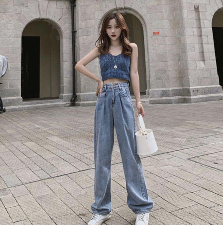 Korean Uzzlang Jeans, Women's Fashion 