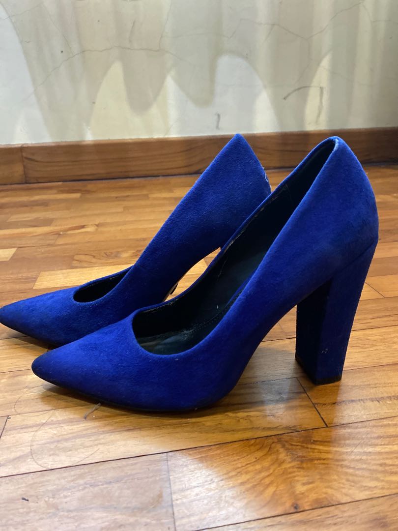 Kurt Geiger blue suede heels, Women's 