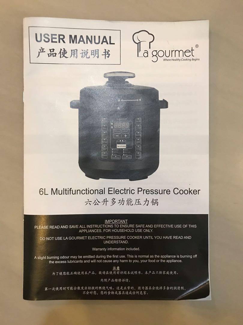 La gourmet pressure 2025 cooker instruction manual