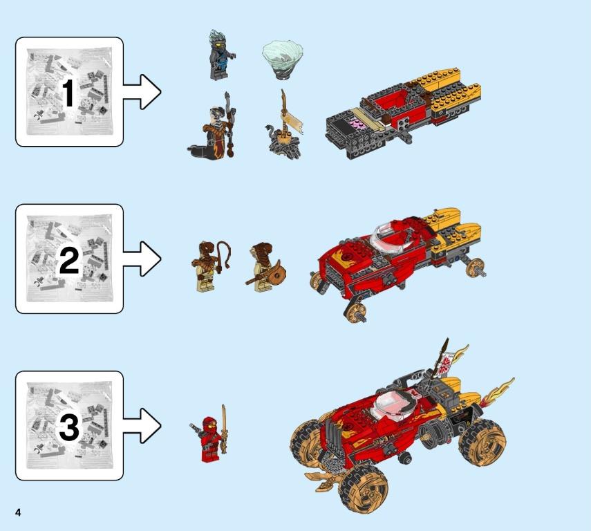 LEGO 70675 Katana 4X4 truck Ninjago Kai Nya FS Pyro Char tornado