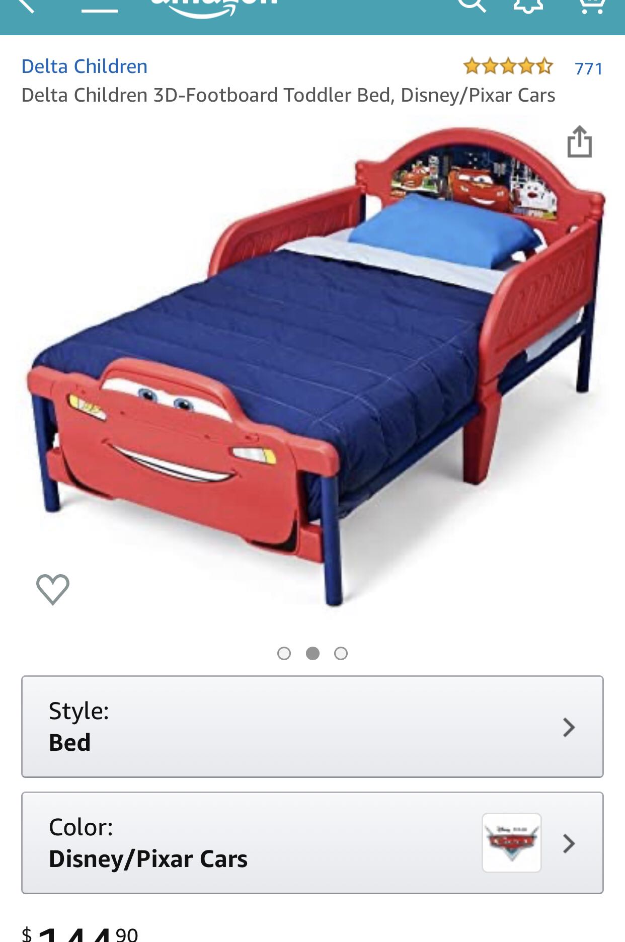 Lightning Mcqueen Disney Cars Toddler Kids Bed And Mattress