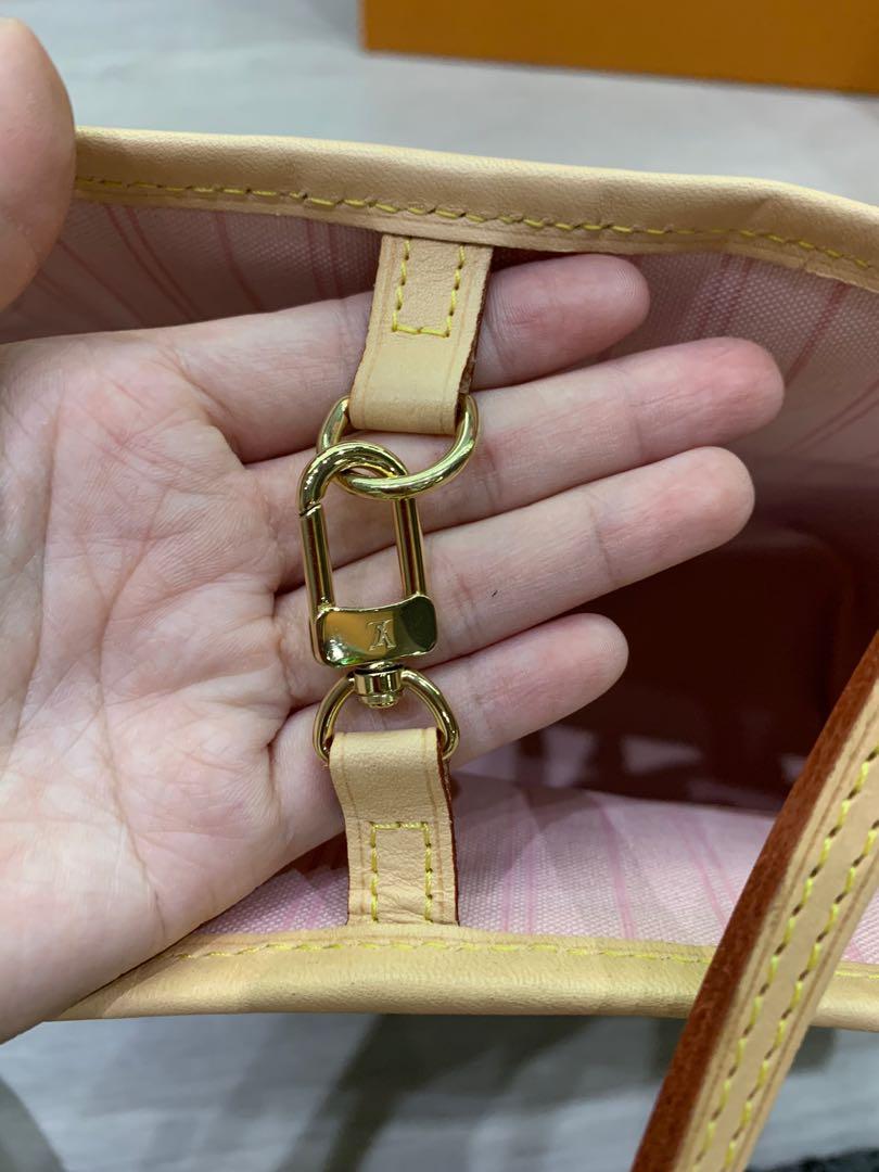 Louis Vuitton N41605 Neverfull MM Damier Azur Rose Ballerine Tote Bag
