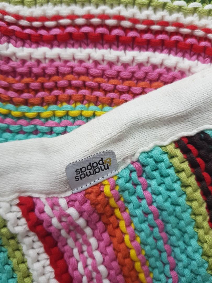 Mamas Papas Knitted Baby Blanket Babies Kids Bathing