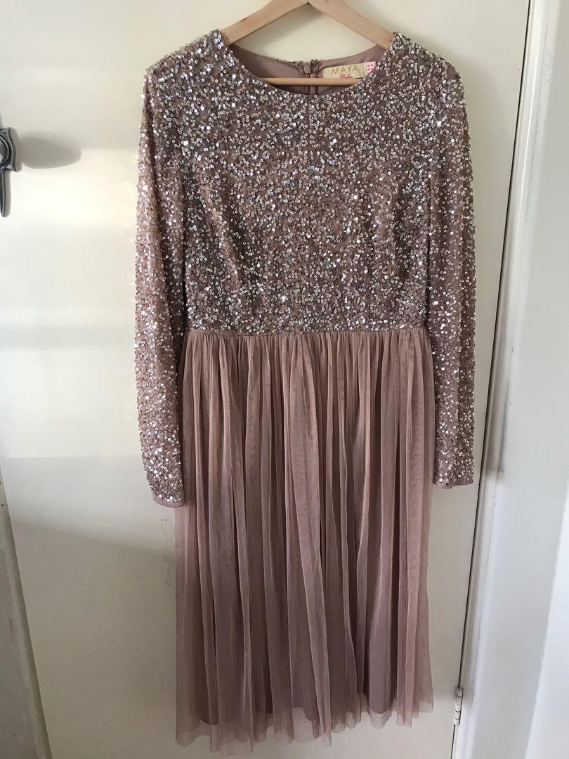 maya long sleeve midi dress