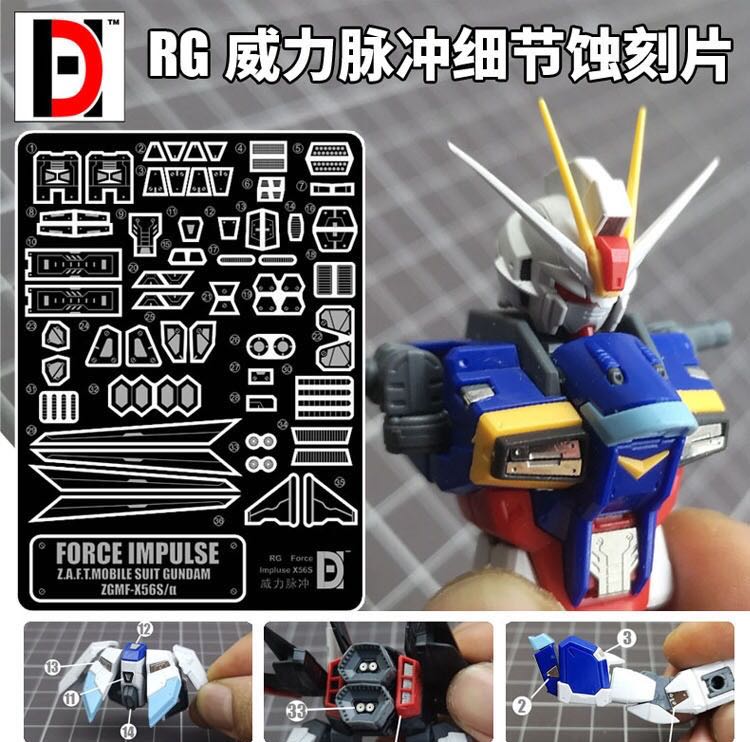 Metal /Photo Etch Parts RG Force Impulse Gundam Conversion Kit, Toys & Games, Bricks & Figurines
