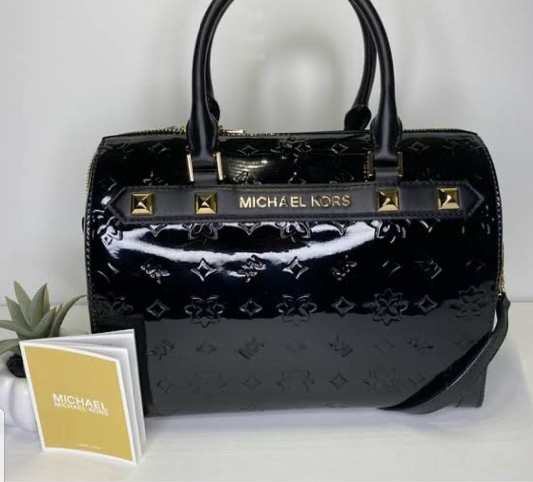 Michael Kors Kara Duffle Satchel Glossy, Luxury, Bags & Wallets on Carousell