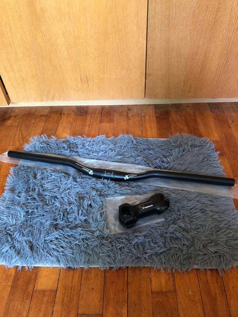 MTB Handle bar + Stem (Category: Parts & Accessories) located in Singapore. Submitted by xxshinobi (Listing ID 1012140721, Image 1). Description: 680mm Took off from a brand new bicycle *Not for fussy buyer .