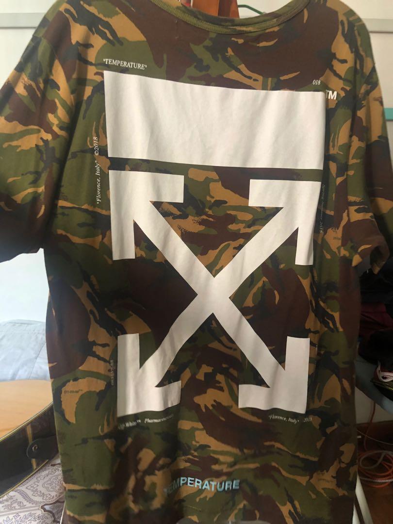Off white camo temperature tee hotsell