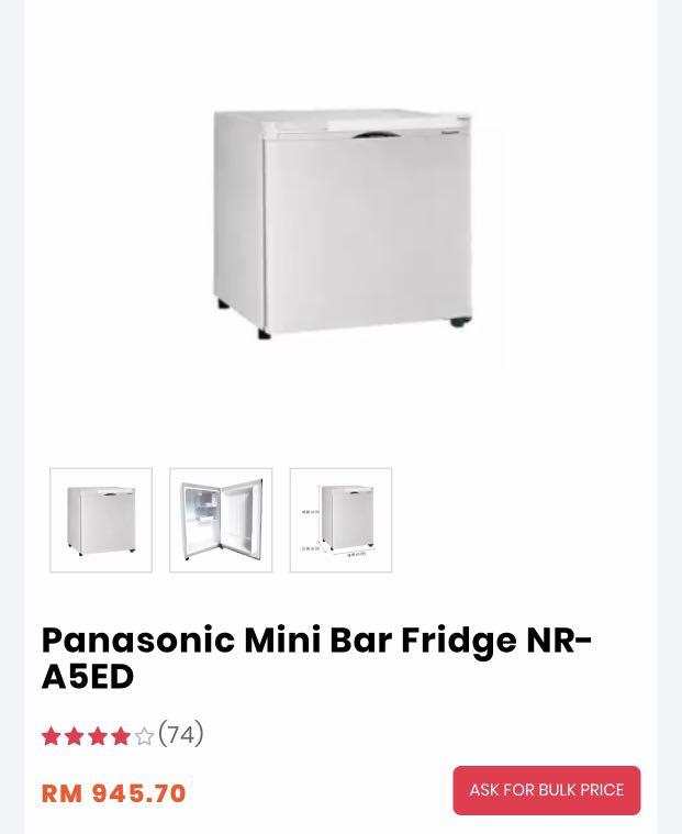 Panasonic mini bar fridge, TV & Home Appliances, Kitchen Appliances