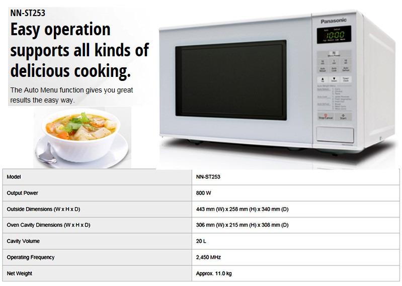 Panasonic NN ST253W Microwave Oven 800W 20 Litre, TV & Home