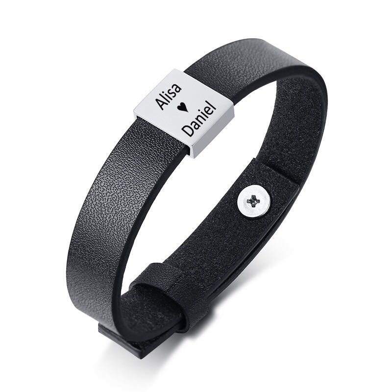 Personalised Men Women Leather Bracelet Custom Id Bangle Bracelets Men S Fashion Accessories Others On Carousell