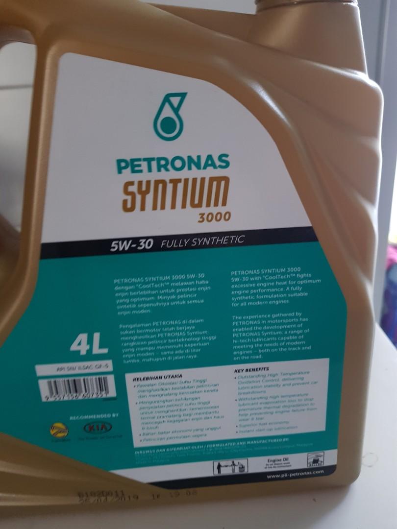 Petronas syntium 3000 5w-30 2.5L, Auto Accessories on Carousell