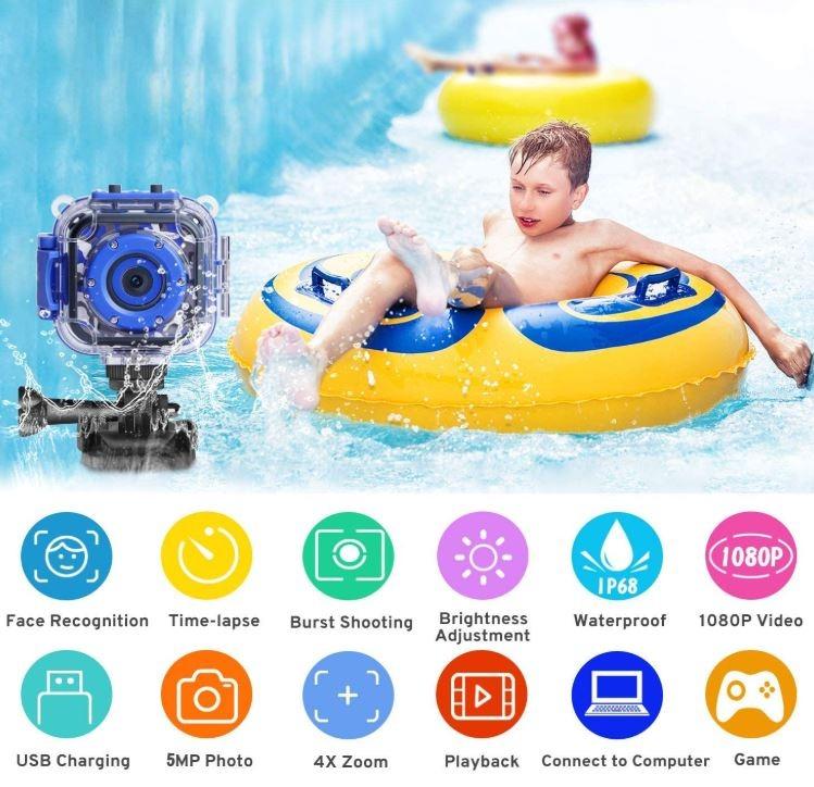 PL DROGRACE Children Kids Camera Waterproof Digital Video HD Action Camera  1080P Sports Camera Camcorder DV for Boys Girls Birthday Gifts Learn Camera  Toy 1.77 Inch LCD Screen, Hobbies  Toys, Toys