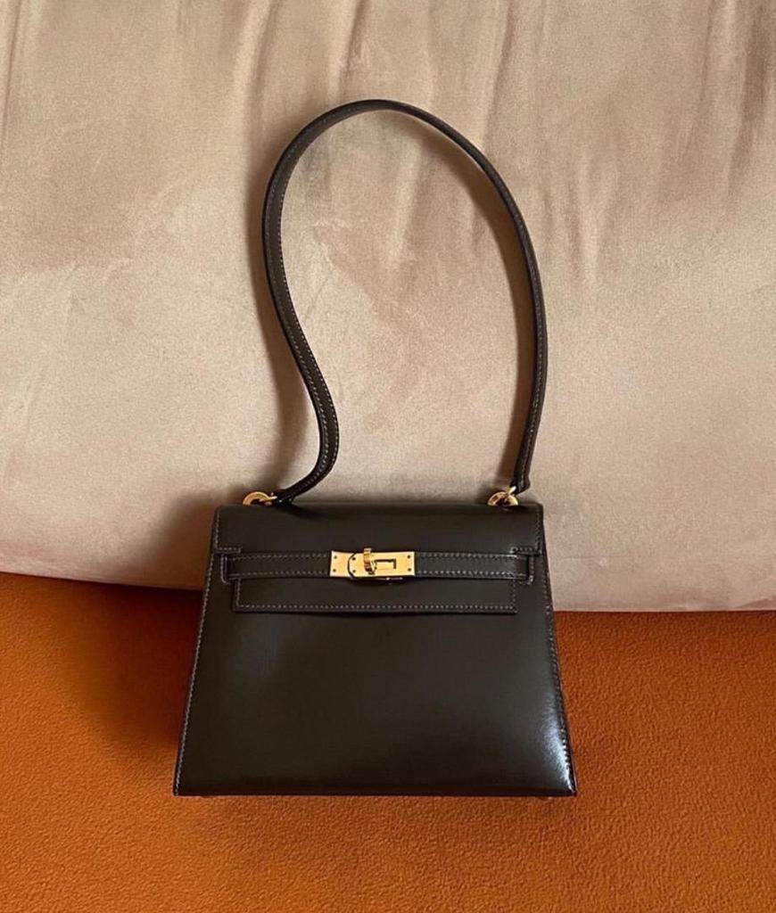 NOB HERMES KELLY MINI 20 CM GRIS PALE EPSOM B STAMP PHW RARE