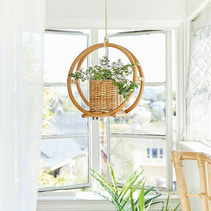 Ready stock Rattan Rotan hanging planter IKEA, Furniture & Home Living