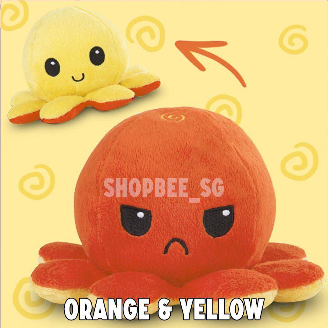 reversible octopus plush yellow