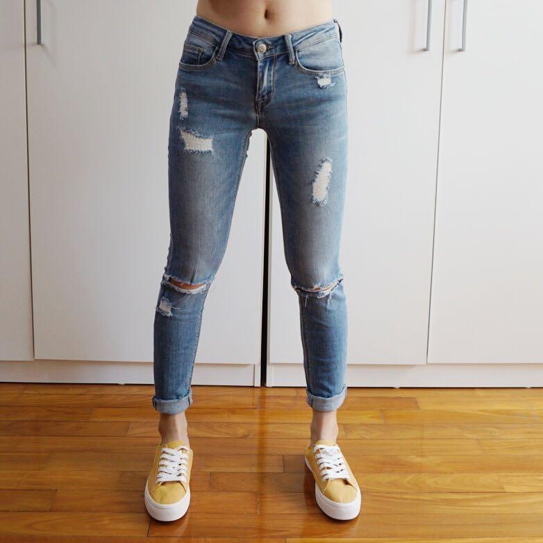 Ripped denim skinny jeans Clearance