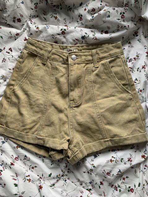 Tan denim shorts clearance