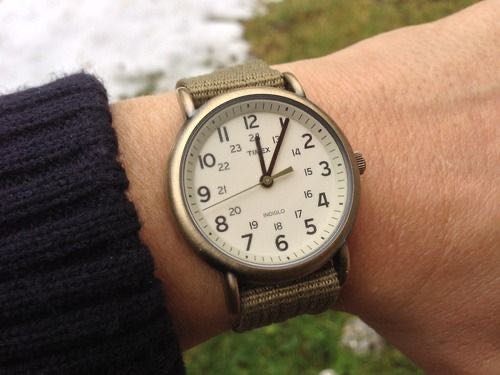 Timex weekender olive sale