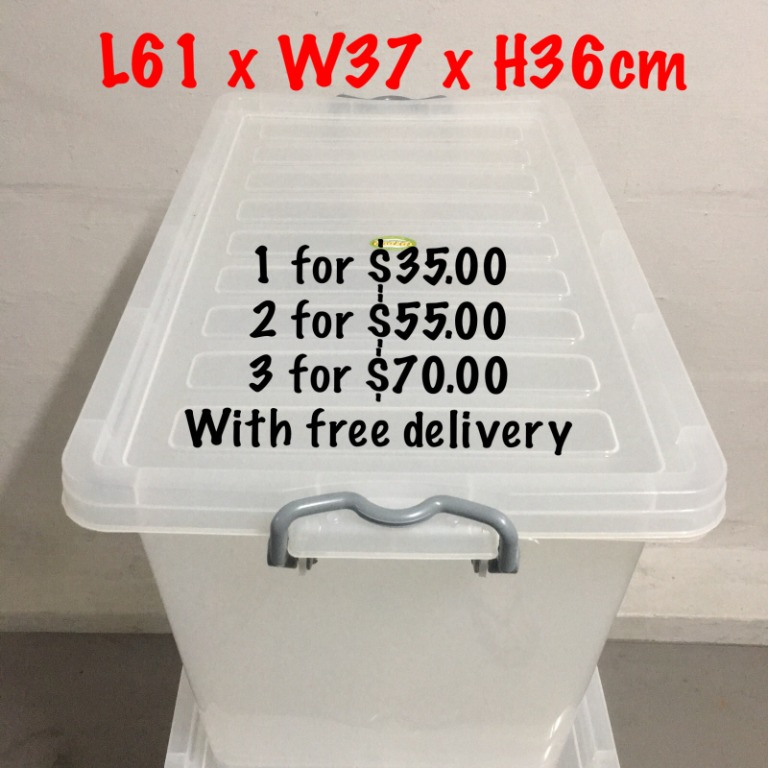 Toyogo Storage Box with wheels (35L, 41L, 50L & 73L), Furniture & Home