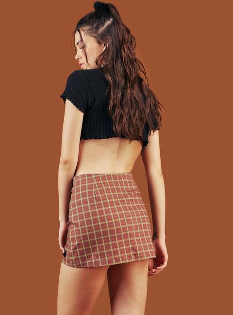 Unif plaid mini skirt discount