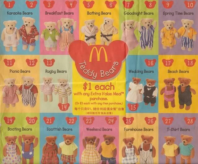 Vintage 1999 McDonald s Teddy Bear Collection Complete Set of 28 Hobbies Toys Memorabilia Collectibles Vintage Collectibles on Carousell
