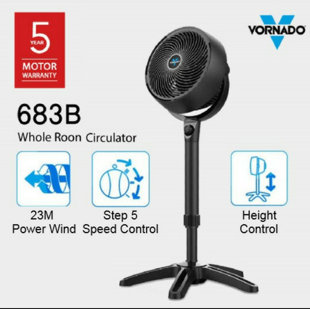 Vornado 683 Medium Pedestal Whole Room Air Circulator Fan Stand type,  Furniture u0026 Home Living, Lighting u0026 Fans, Fans on Carousell