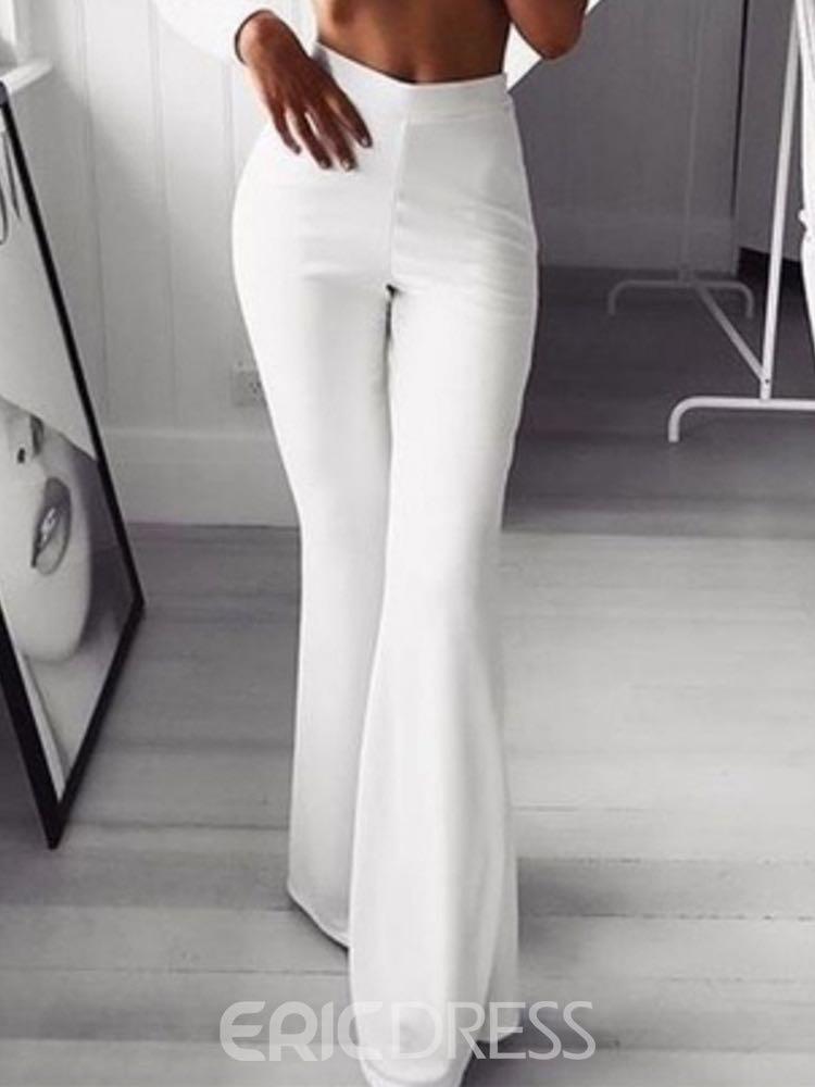 all white flare pants