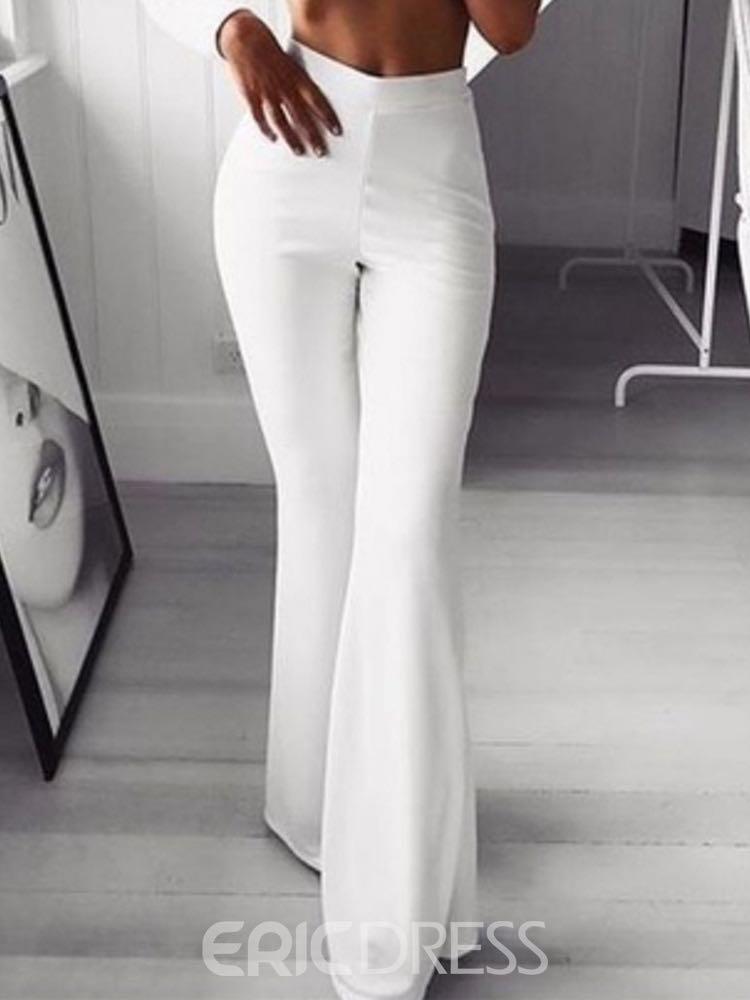 all white flare pants
