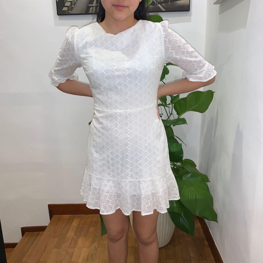 urban outfitters white lace dress