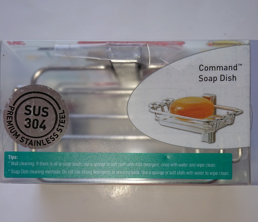 3M Command Soap Dish Sus 304 Premium Stainless Steel, Furniture & Home