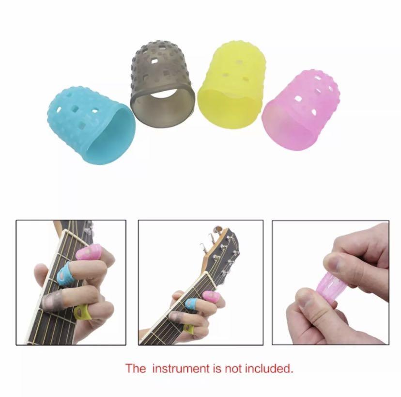Fingertip fingers Protector Silicone Guitar Ukulele 1 set 4pcs play