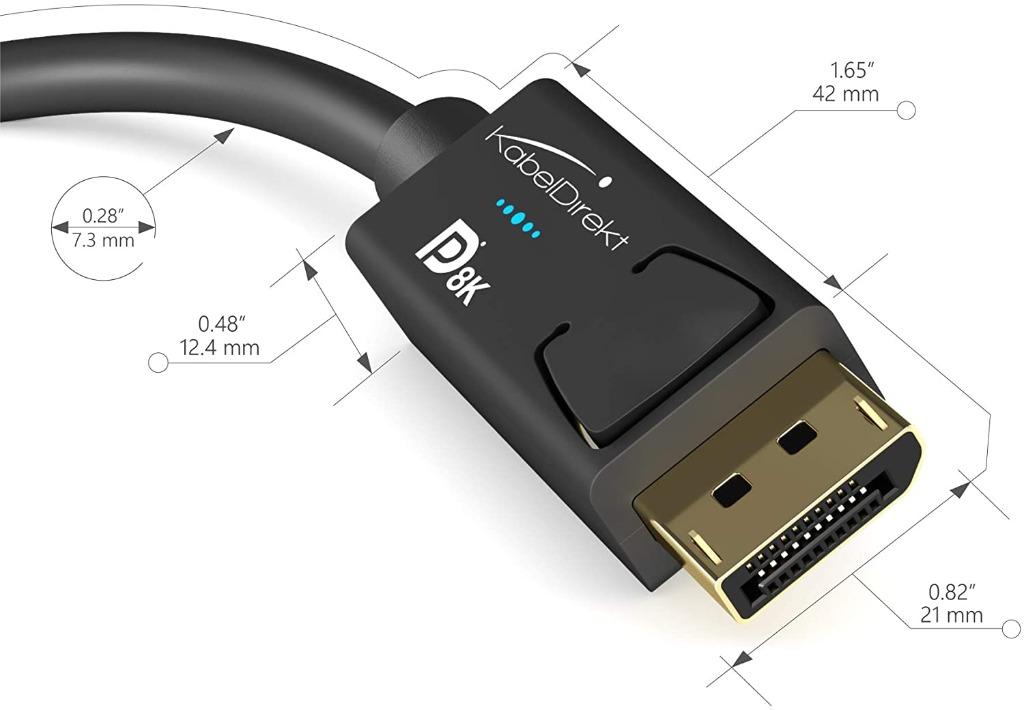 7RXKM KabelDirekt 8K DisplayPort cable version 1.41m, Video Gaming