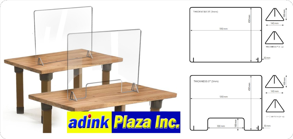 Acrylic Counter Shield Divider Panel on Table , Sign , Signage , Anti Covid 19 Corona Virus Sticker Poster Tarpaulin Print Printing
