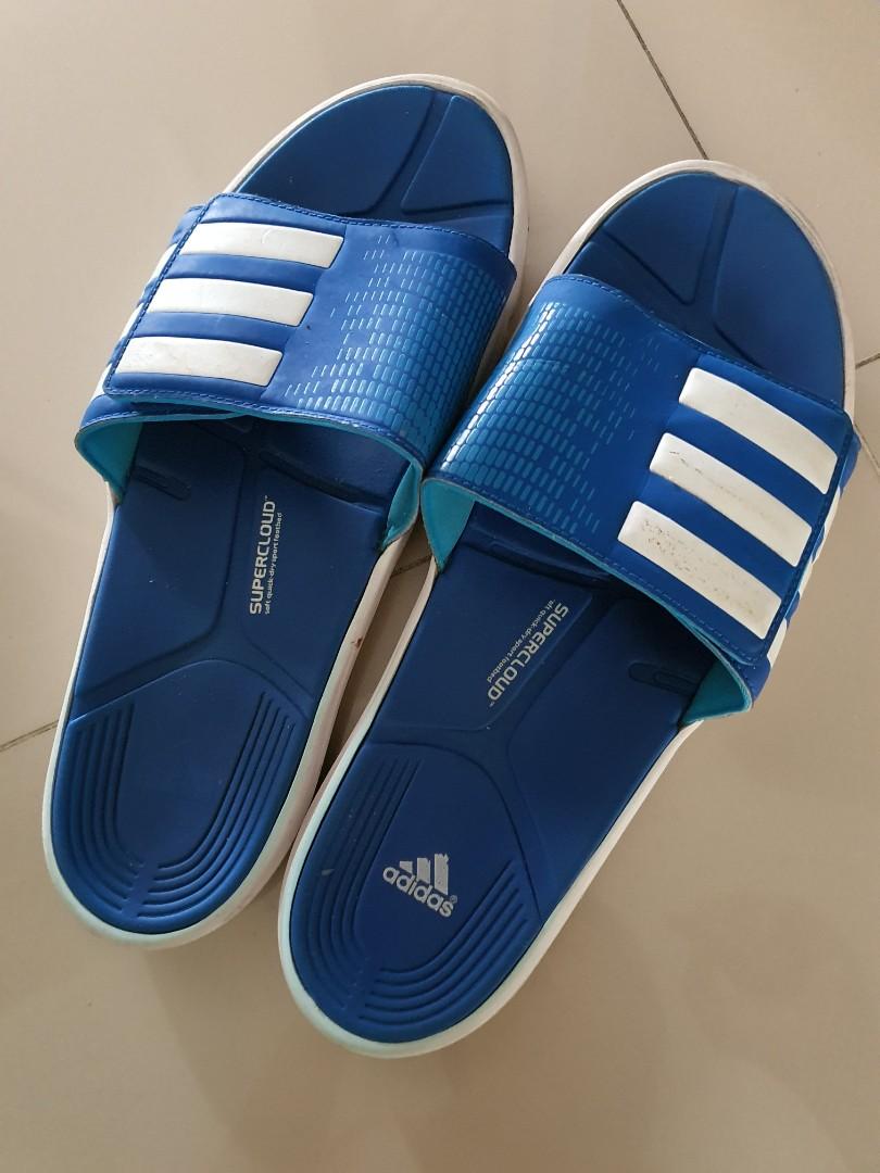 adidas blue slippers